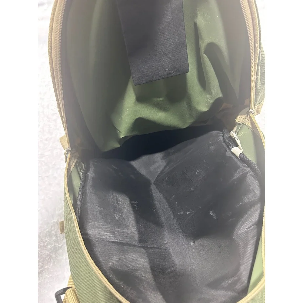 MLB Major League Baseball Backpack Olive Green Tan Sports Bag with Helmet Flap